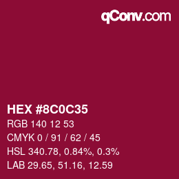 Color code: HEX #8C0C35 | qconv.com