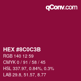 Code couleur: HEX #8C0C3B | qconv.com