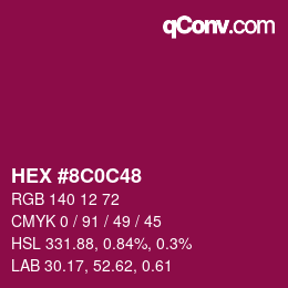 Color code: HEX #8C0C48 | qconv.com