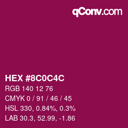 Color code: HEX #8C0C4C | qconv.com