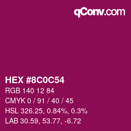Color code: HEX #8C0C54 | qconv.com