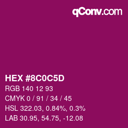 Color code: HEX #8C0C5D | qconv.com