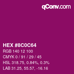 Color code: HEX #8C0C64 | qconv.com