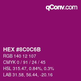 Color code: HEX #8C0C6B | qconv.com
