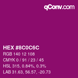 Color code: HEX #8C0C6C | qconv.com