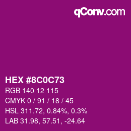 Color code: HEX #8C0C73 | qconv.com