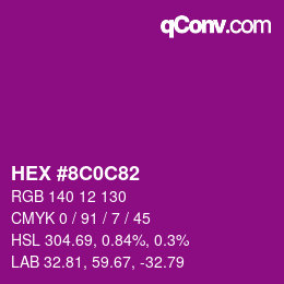 Color code: HEX #8C0C82 | qconv.com