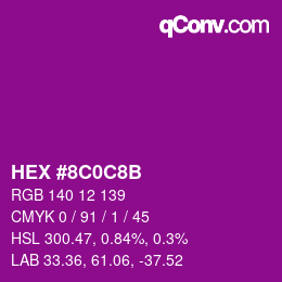 Color code: HEX #8C0C8B | qconv.com