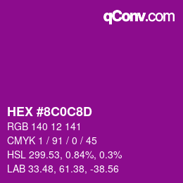 颜色代码: HEX #8C0C8D | qconv.com