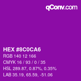 Color code: HEX #8C0CA6 | qconv.com