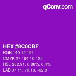 Color code: HEX #8C0CBF | qconv.com