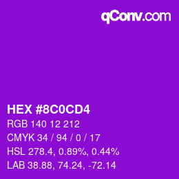 Color code: HEX #8C0CD4 | qconv.com