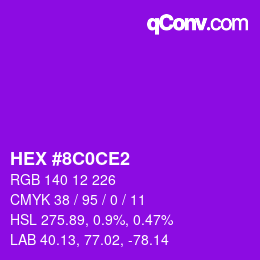 Color code: HEX #8C0CE2 | qconv.com