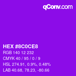 Color code: HEX #8C0CE8 | qconv.com