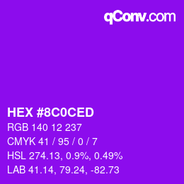 Color code: HEX #8C0CED | qconv.com