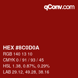 Color code: HEX #8C0D0A | qconv.com