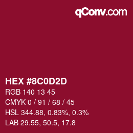 Color code: HEX #8C0D2D | qconv.com