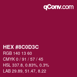 Color code: HEX #8C0D3C | qconv.com