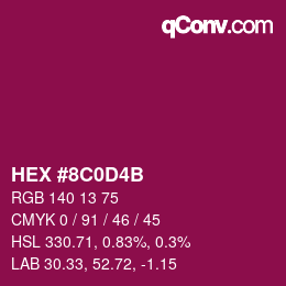 Color code: HEX #8C0D4B | qconv.com