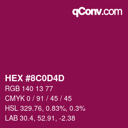 颜色代码: HEX #8C0D4D | qconv.com