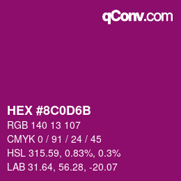 Color code: HEX #8C0D6B | qconv.com