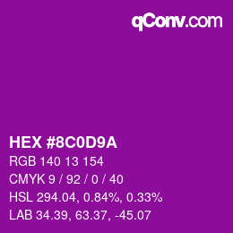 Farbcode: HEX #8C0D9A | qconv.com