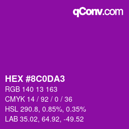 カラーコード: HEX #8C0DA3 | qconv.com
