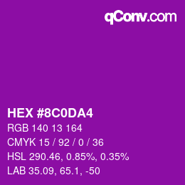 カラーコード: HEX #8C0DA4 | qconv.com