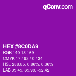 カラーコード: HEX #8C0DA9 | qconv.com