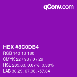 カラーコード: HEX #8C0DB4 | qconv.com