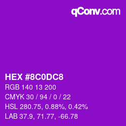 Color code: HEX #8C0DC8 | qconv.com