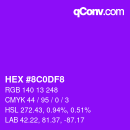 颜色代码: HEX #8C0DF8 | qconv.com