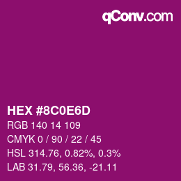 Color code: HEX #8C0E6D | qconv.com