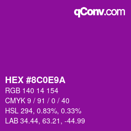Color code: HEX #8C0E9A | qconv.com