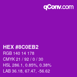 Color code: HEX #8C0EB2 | qconv.com