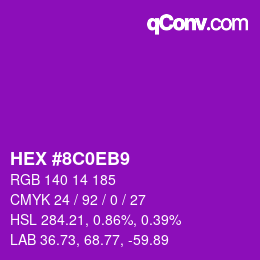 Color code: HEX #8C0EB9 | qconv.com