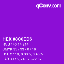 Color code: HEX #8C0ED6 | qconv.com