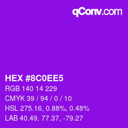 Color code: HEX #8C0EE5 | qconv.com