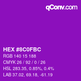 Color code: HEX #8C0FBC | qconv.com