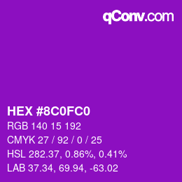 カラーコード: HEX #8C0FC0 | qconv.com