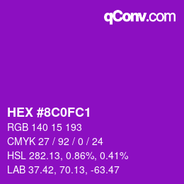 Color code: HEX #8C0FC1 | qconv.com