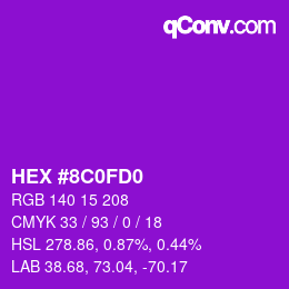 Color code: HEX #8C0FD0 | qconv.com