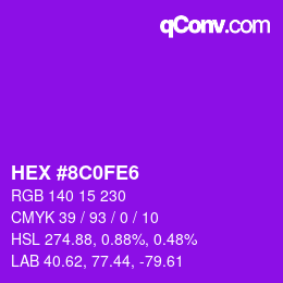 Color code: HEX #8C0FE6 | qconv.com
