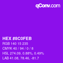 颜色代码: HEX #8C0FEB | qconv.com