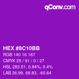 Color code: HEX #8C10BB | qconv.com