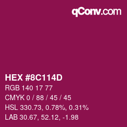 Color code: HEX #8C114D | qconv.com