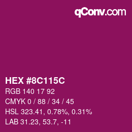 Color code: HEX #8C115C | qconv.com