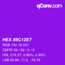 Color code: HEX #8C12E7 | qconv.com