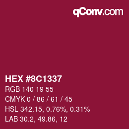 Color code: HEX #8C1337 | qconv.com