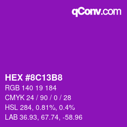 Color code: HEX #8C13B8 | qconv.com